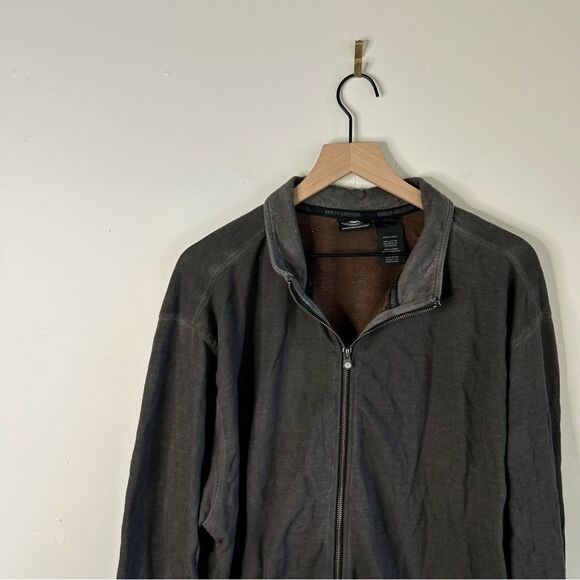 Harley-Davidson Charcoal Gray Skull Graphic Jacket size 2XL - Picture 3 of 10